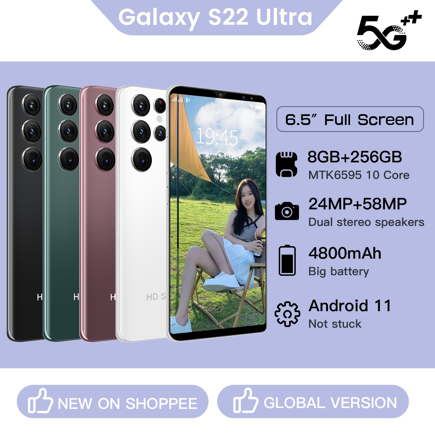 Low-priced original phone S22 ultra 6.5 inch high-definition pixel screen Android all-in-one video game wireless network
